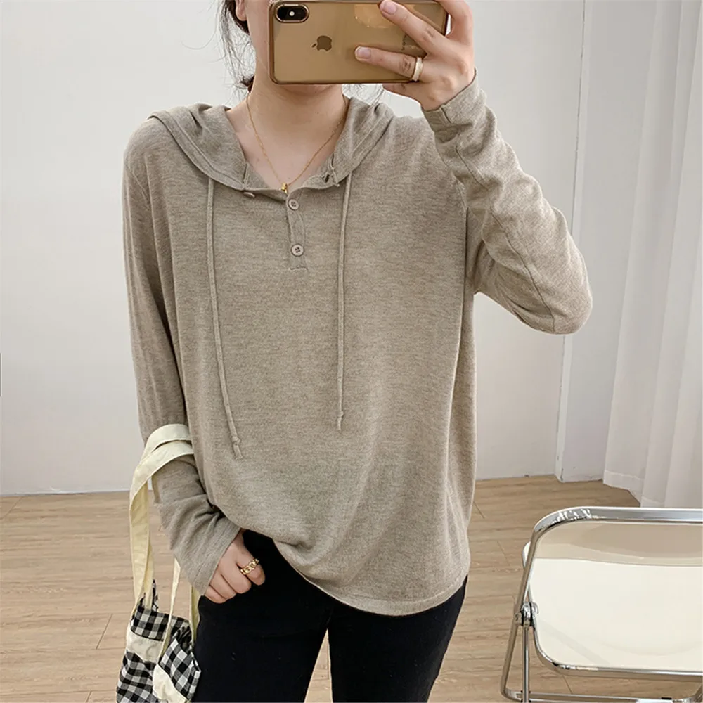 Hooded Half Open Collar Knit Sweater Loose Fashion Pullover Tee Student Thin Jacket New Japan Korean Casual Autumn Spring 2022
Hooded Half Open Collar Knit Sweater Loose Fashion Pullover Tee Student Thin Jacket New Japan Korean Casual Autumn Spring 2022