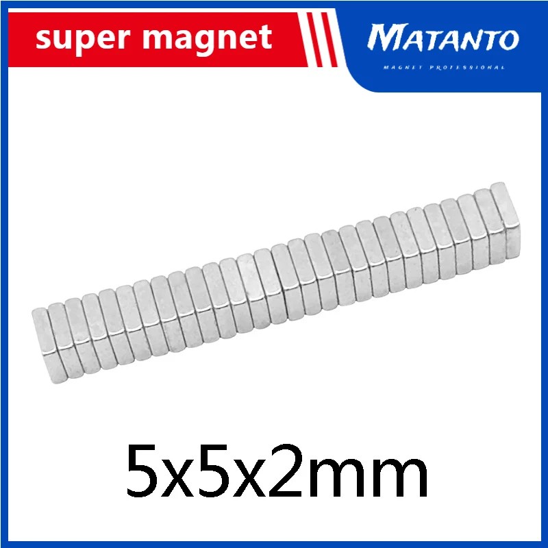 50/100/200/500/1000PCS 5x5x2mm Super Strong Square magnet N35 NdFeB Rare Earth Magnet 5*5*2mm Neodymium Magnets sheet 5x5x2mm
50/100/200/500/1000PCS 5x5x2mm Super Strong Square magnet N35 NdFeB Rare Earth Magnet 5*5*2mm Neodymium Magnets sheet 5x5x2mm