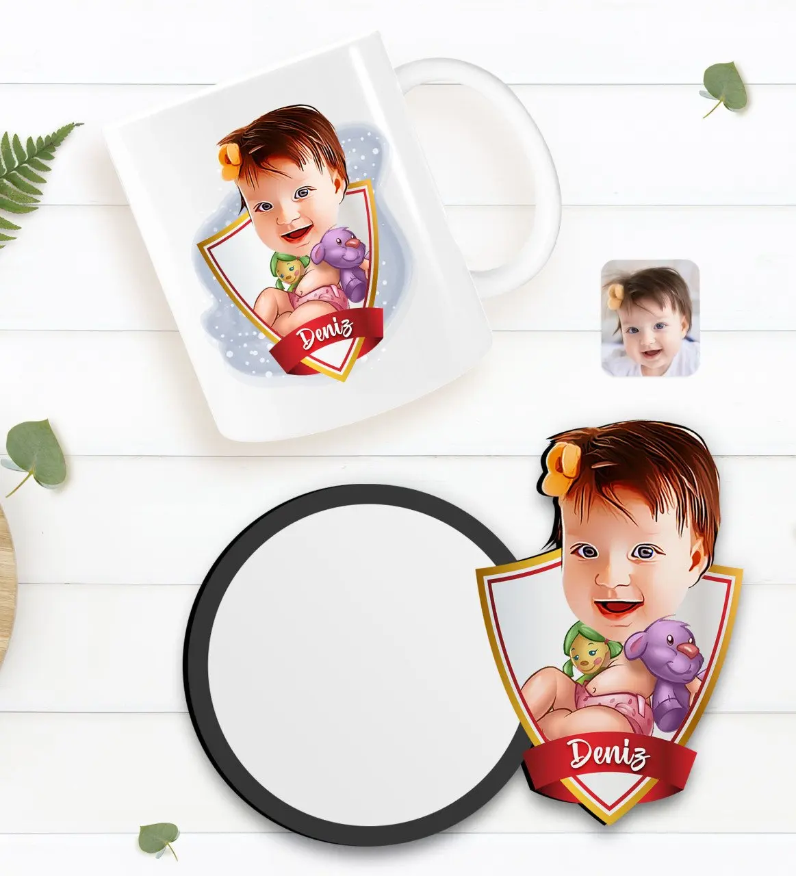 Персонализированная детская карикатура на белую кружку и деревянную подставку в подарок 
Персонализированная детская карикатура на белую кружку и деревянную подставку в подарок