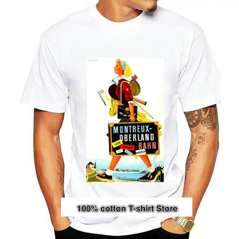 Camiseta Vintage para hombre y mujer, camisa de viaje con póster de Suiza Montreux
Camiseta Vintage para hombre y mujer, camisa de viaje con póster de Suiza Montreux