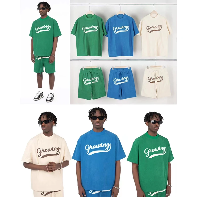 Retro Letter Embroidery Summer Corduroy Shorts Suit Set Men and Women High Street Oversized Tshrits and Drawstring Loose Shorts
Retro Letter Embroidery Summer Corduroy Shorts Suit Set Men and Women High Street Oversized Tshrits and Drawstring Loose Shorts