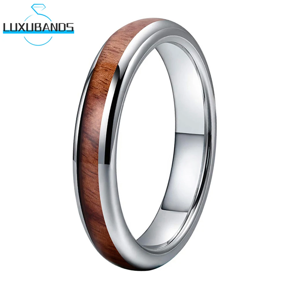 4mm Women's Tungsten Carbide Ring Wedding Band Black Rose Gold Wood Inlay Polished Finish High Quality Comfort Fit
4mm Women's Tungsten Carbide Ring Wedding Band Black Rose Gold Wood Inlay Polished Finish High Quality Comfort Fit