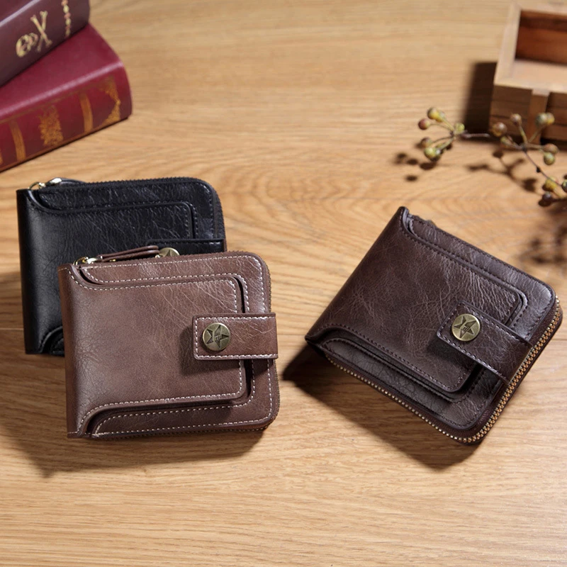 Men's Wallet Hasp Zipper Clutch Driver's License Holder Short Purse Multifunctional Solid PU Buckle Vintage Coin Purse For Men
Men's Wallet Hasp Zipper Clutch Driver's License Holder Short Purse Multifunctional Solid PU Buckle Vintage Coin Purse For Men