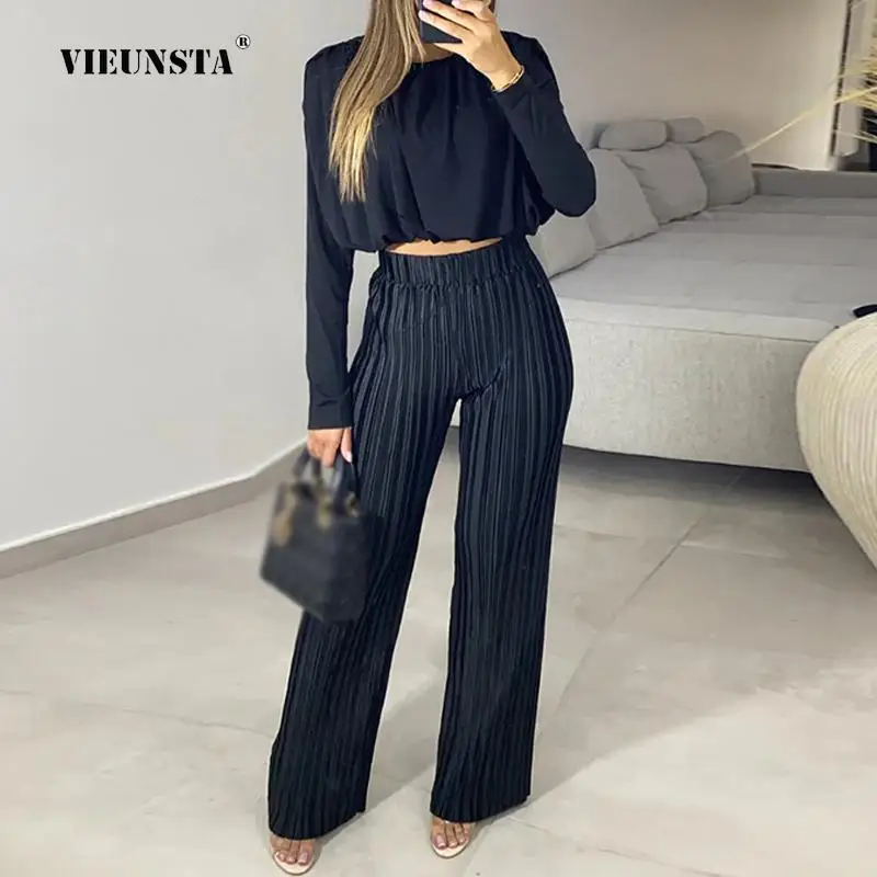 2023 Early Spring New Women O-Neck Blouses Tops+Pleated Long Pants Suit Women Two Piece Set Fashion Commute Ladies Shirt Outfits
2023 Early Spring New Women O-Neck Blouses Tops+Pleated Long Pants Suit Women Two Piece Set Fashion Commute Ladies Shirt Outfits