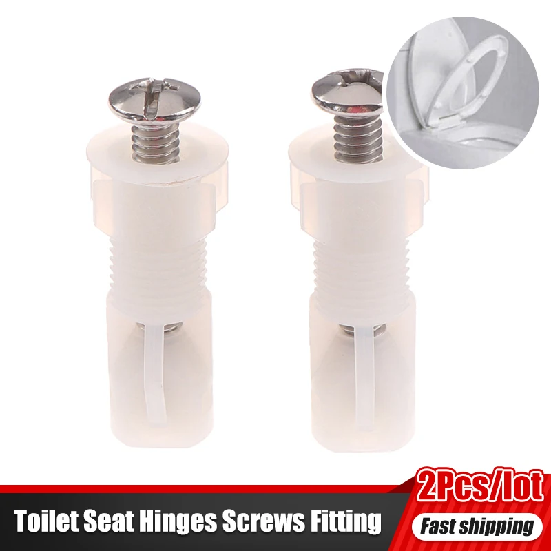 

2PCS Toilet Seat Hinges Screws Toilet Seat Cover Close Top Fix Screws Nut Lid Pan Fixing Hinges Hole Fitting