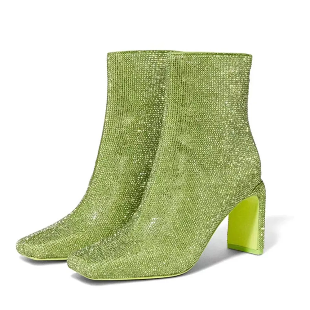 2023 Rhinestone Decor Zipper Design Boots For Women Chunky Heel Fashion Trendy Crystals Ankle Boots Glitter Shoes Woman
2023 Rhinestone Decor Zipper Design Boots For Women Chunky Heel Fashion Trendy Crystals Ankle Boots Glitter Shoes Woman