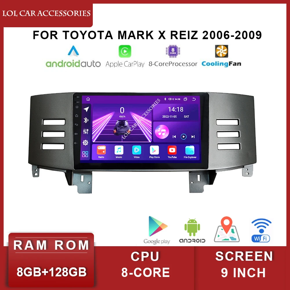 Автомагнитола QLED, 9 дюймов, 8 ядер, Android 12, GPS, MP5, 2 Din, для Toyota MARK X REIZ 2006-2009, мультимедийный плеер
Автомагнитола QLED, 9 дюймов, 8 ядер, Android 12, GPS, MP5, 2 Din, для Toyota MARK X REIZ 2006-2009, мультимедийный плеер