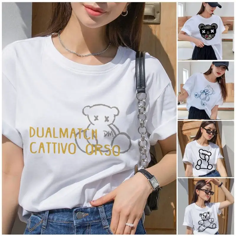 Fashion Teddy Bear Street T Shirt Summer Clothes Casual Women Tee Hip Hop O-Neck Streetwear Print Comfort T-shirt
Fashion Teddy Bear Street T Shirt Summer Clothes Casual Women Tee Hip Hop O-Neck Streetwear Print Comfort T-shirt