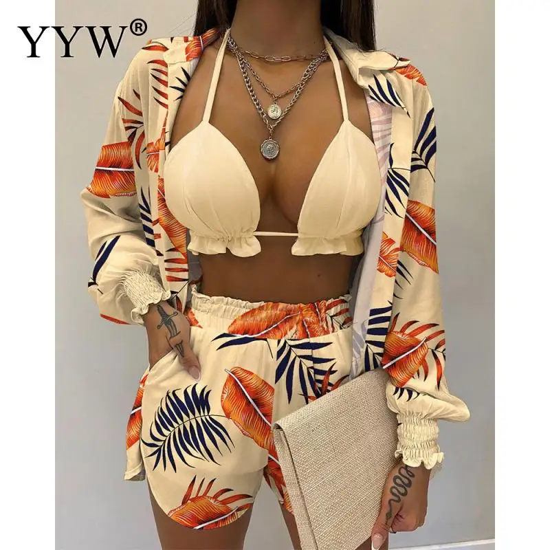 2022 Y2K Women's Bikini Summer Suit Fashion Print Beach Holiday Style Solid Color Printing Casual Sexy Femme Takini 3 Piece Sets
2022 Y2K Women's Bikini Summer Suit Fashion Print Beach Holiday Style Solid Color Printing Casual Sexy Femme Takini 3 Piece Sets
