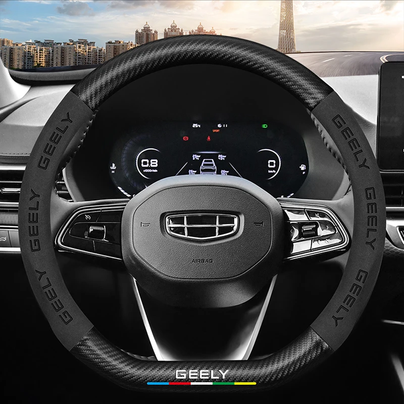 Deerskin Steering Wheel Cover for Geely Geometry C Monjaro Coolray Tugella Okavango GX3 Atlas Emgrand EC7 GC6 GC9 CK EC8 Car 
Deerskin Steering Wheel Cover for Geely Geometry C Monjaro Coolray Tugella Okavango GX3 Atlas Emgrand EC7 GC6 GC9 CK EC8 Car