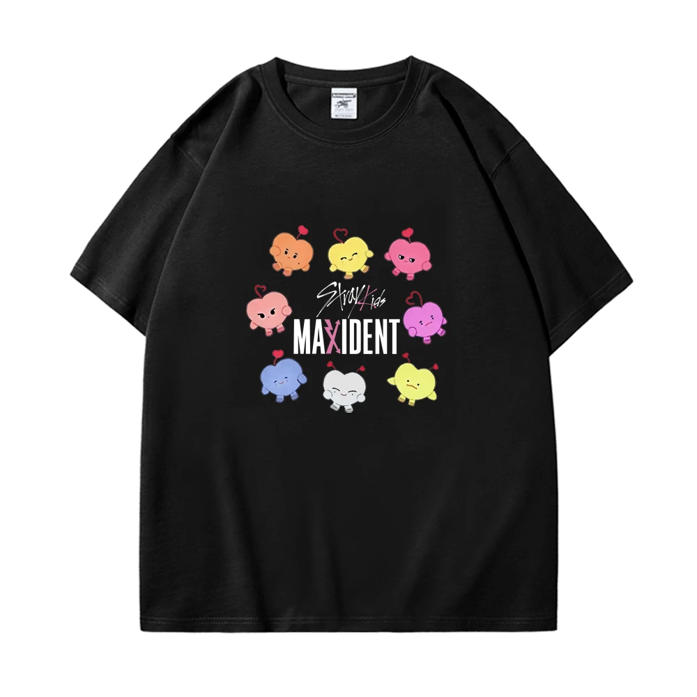 Korean Fashion Stray Kids Maxident T Shirt Kpop Funny Print Short Sleeve T-shirt for Summer Casual Cotton T-shirts Streetwear
Korean Fashion Stray Kids Maxident T Shirt Kpop Funny Print Short Sleeve T-shirt for Summer Casual Cotton T-shirts Streetwear