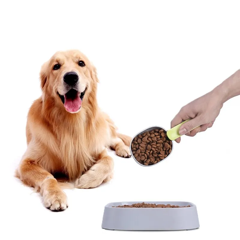 

Pet Cat Dog Food Shovel Mutli-function Feeding Scoop Spoon with Sealing Bag Clip Creative Measuring Cup Pet Feeder