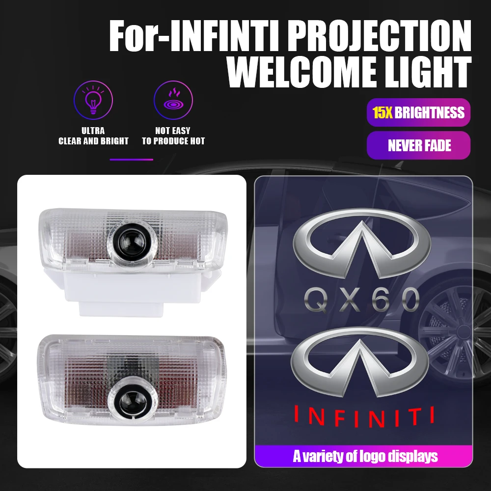 2pcs LED Car Door Logo Welcome Lamp Light Projector For Infiniti Q50 Q70 QX70 FX35 Q30 G37 QX60 G35 Q60 QX50 QX80 QX30 JX35
2pcs LED Car Door Logo Welcome Lamp Light Projector For Infiniti Q50 Q70 QX70 FX35 Q30 G37 QX60 G35 Q60 QX50 QX80 QX30 JX35