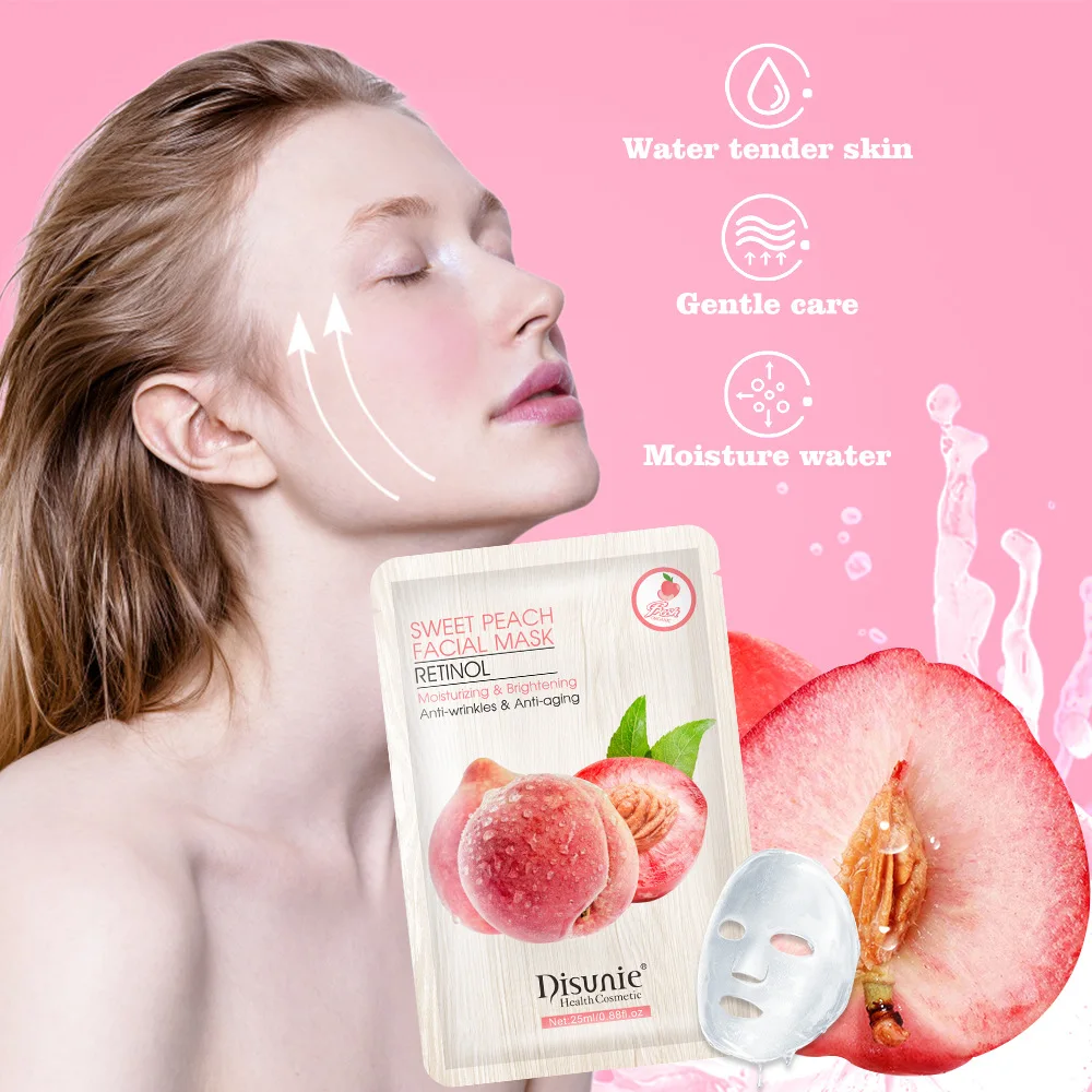 1Pcs Sweet Peach Retinol Facial Mask Moisturizing Whitening Anti Aging Face Beauty Patches Skincare Wrinkles Remove Fruit Mask
1Pcs Sweet Peach Retinol Facial Mask Moisturizing Whitening Anti Aging Face Beauty Patches Skincare Wrinkles Remove Fruit Mask