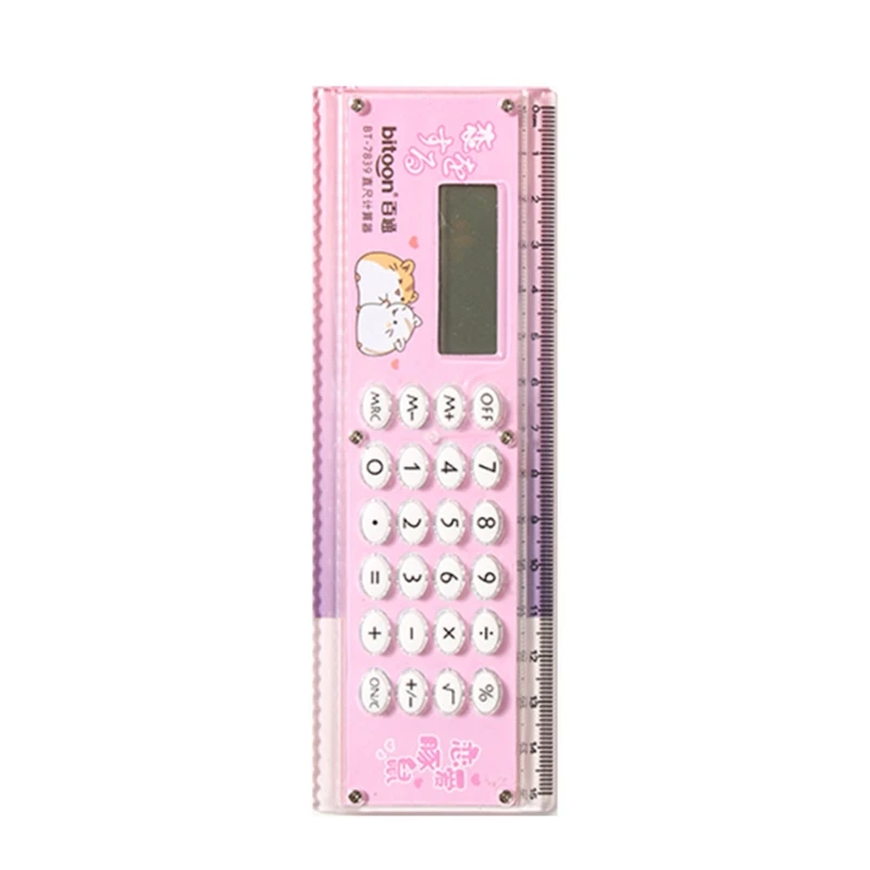 

Mini Portable Calculators Ruler with 8-Digit LED Display 1 x Cell Battery Powered for Smart Calculator Ruler Pocket Size W3JD