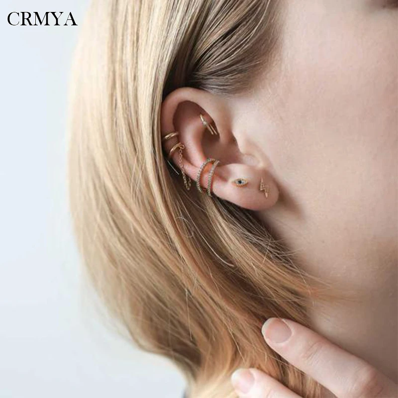 CRMYA Gold Silver Filled double layer Clip Earrings for women CZ Zircon Circle fake piercing ear clips Earrings 2022 jewelry
CRMYA Gold Silver Filled double layer Clip Earrings for women CZ Zircon Circle fake piercing ear clips Earrings 2022 jewelry