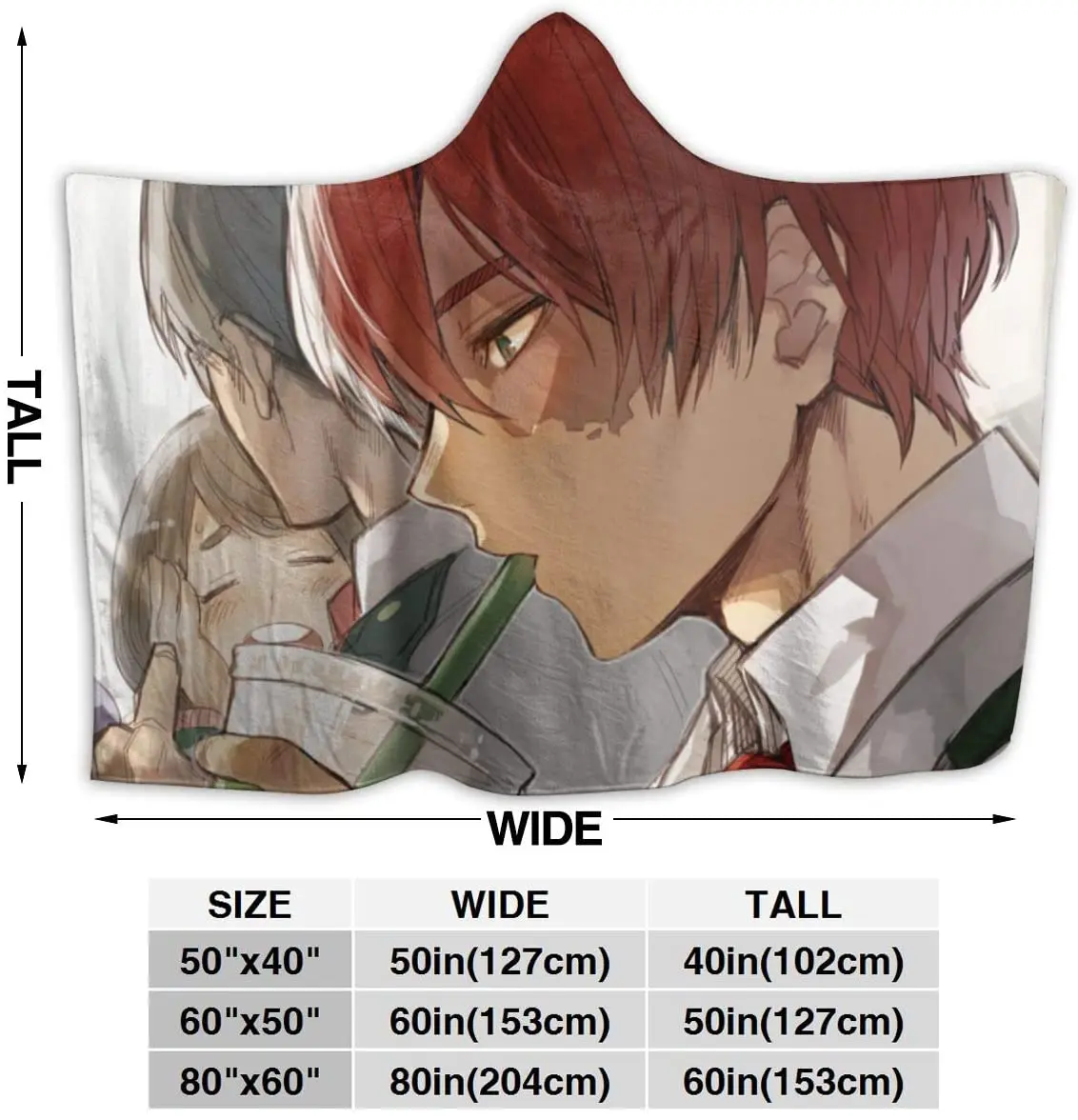 My Hero Academia Todoroki Throw Blanket for Unisex Adult Hooded Blanket for Sofa Wearable Blanket Flannel Blanket
My Hero Academia Todoroki Throw Blanket for Unisex Adult Hooded Blanket for Sofa Wearable Blanket Flannel Blanket