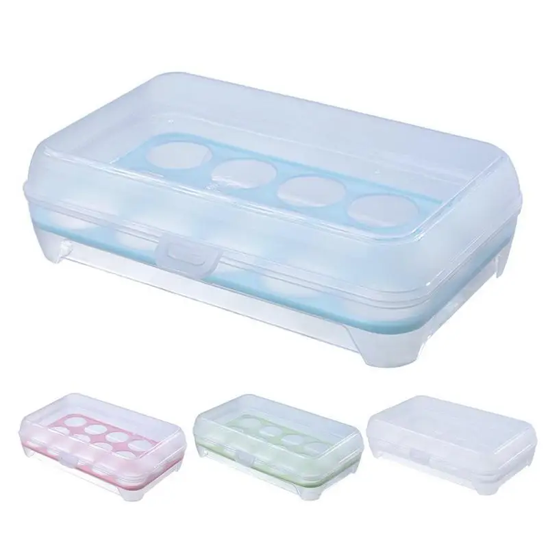

Egg Storage Container 15 Grid Stackable Egg Box For Refrigerator Space Saving Stackable Egg Carrier Box With Lid Kitchen Gadget