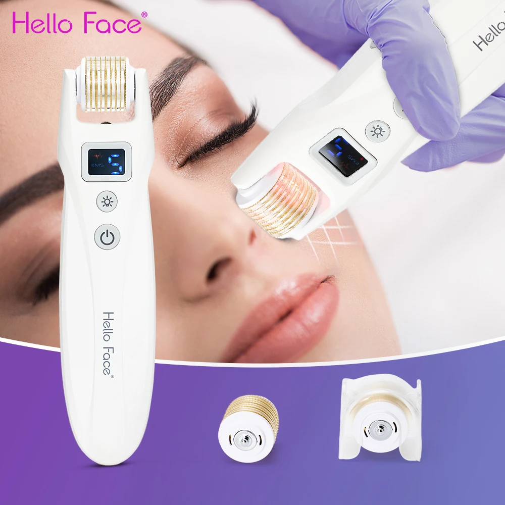 Hello Face Derma ролик с 2 шт. титановая роликовая головка 540 игольчатый штифт EMS светодиодный светильник омоложение коллаген микро токовое устройство
Hello Face Derma ролик с 2 шт. титановая роликовая головка 540 игольчатый штифт EMS светодиодный светильник омоложение коллаген микро токовое устройство