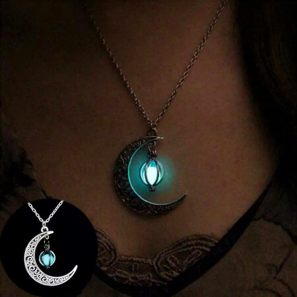 Fashion Silver Color Charm Luminous Pendant Necklace Women Moon Glowing Stone Necklace Christmas Necklaces Jewelry Gifts
Fashion Silver Color Charm Luminous Pendant Necklace Women Moon Glowing Stone Necklace Christmas Necklaces Jewelry Gifts