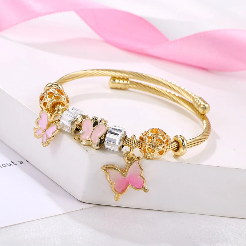 Cute Pink Butterfly Stainless Steel Bracelets For Women 2023 Gold Color Trendy Jewelry Y2K Wristbands Bangles Free Shipping
Cute Pink Butterfly Stainless Steel Bracelets For Women 2023 Gold Color Trendy Jewelry Y2K Wristbands Bangles Free Shipping