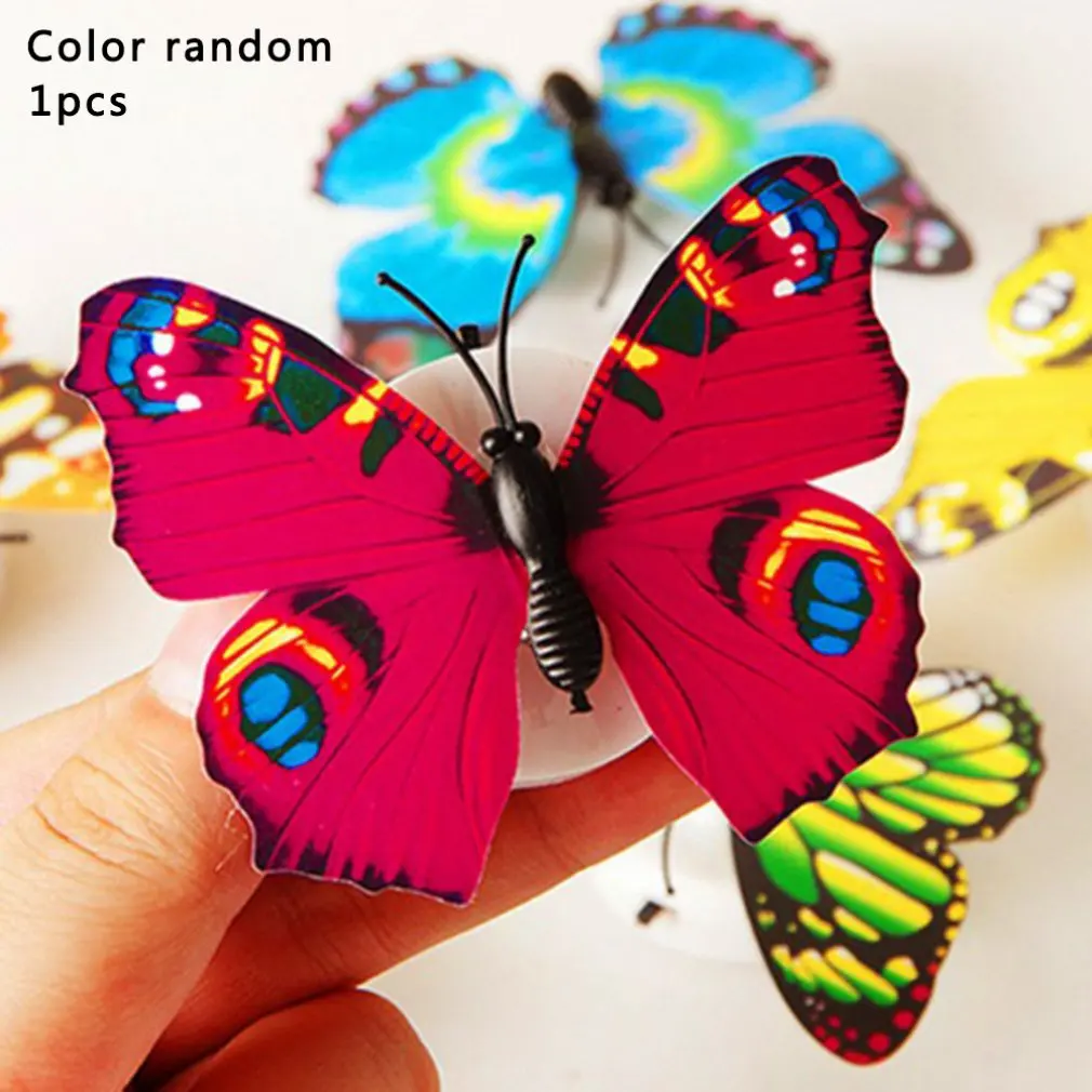 Innovative Simulation Glowing Luminous Butterfly Small Pasted Night Light Wedding Home Refrigerator Decoration Toys Gift For Kid