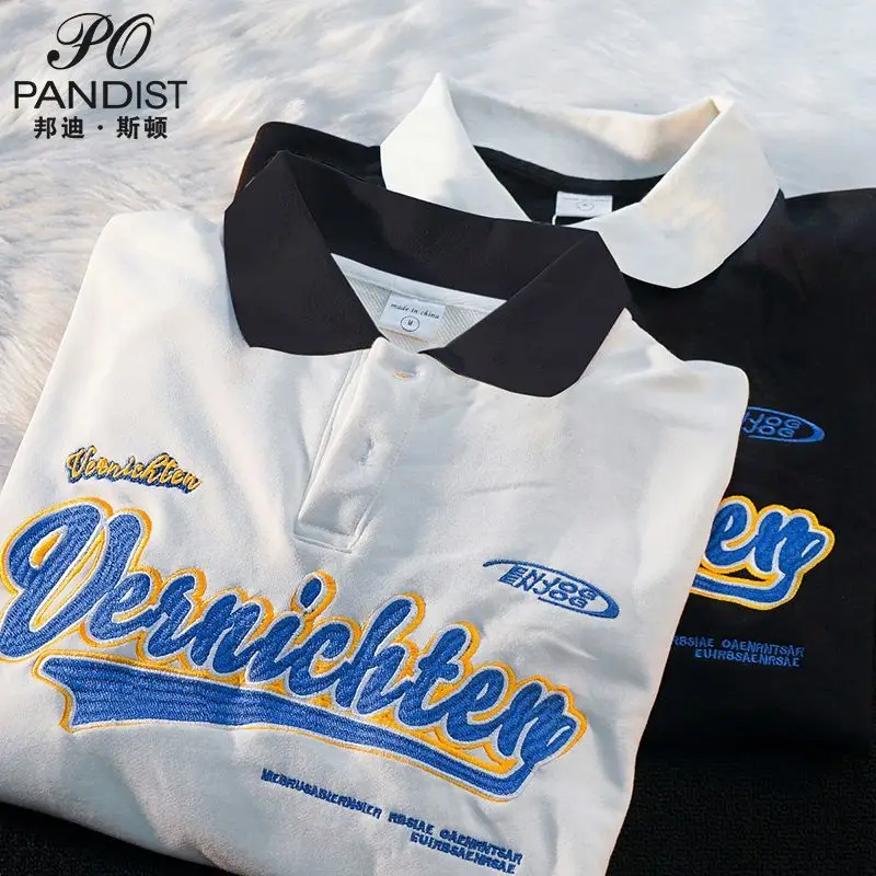 Black White American Letter Printing POLO Shirt Sweatshirt Women Men Preppy Long Sleeve Top Korean Fashion Autumn Winter Clothes
Black White American Letter Printing POLO Shirt Sweatshirt Women Men Preppy Long Sleeve Top Korean Fashion Autumn Winter Clothes