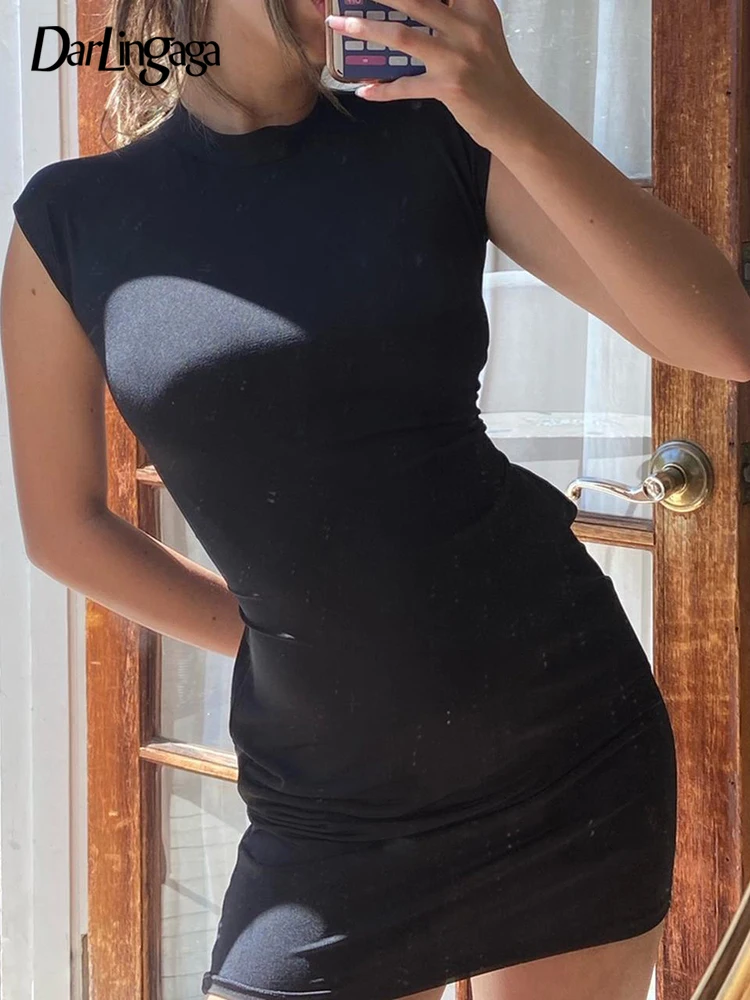 Darlingaga Stand Collar Black Bodycon Summer Short Dress Women Basic Slim Casual Sundress Body-Shaping Dresses Elegant Outfits
Darlingaga Stand Collar Black Bodycon Summer Short Dress Women Basic Slim Casual Sundress Body-Shaping Dresses Elegant Outfits