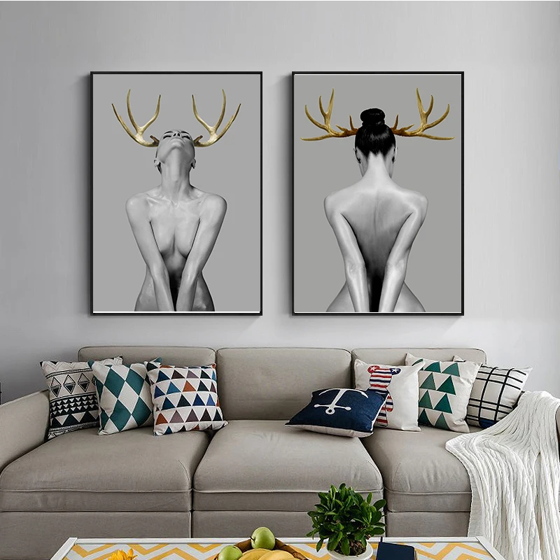 Performance Art Fabric Poster Aesthetic With Antlers Posters for Wall Decoration Painting Women Decorative Paintings Graffiti
Performance Art Fabric Poster Aesthetic With Antlers Posters for Wall Decoration Painting Women Decorative Paintings Graffiti