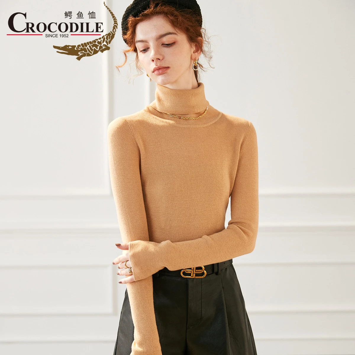 Crocodile 2022 Autumn Winter Newest Long Sleeve Turtleneck Women Sweaters Contain A Litte Cashmere Brown Color Knitted Pullovers
Crocodile 2022 Autumn Winter Newest Long Sleeve Turtleneck Women Sweaters Contain A Litte Cashmere Brown Color Knitted Pullovers
