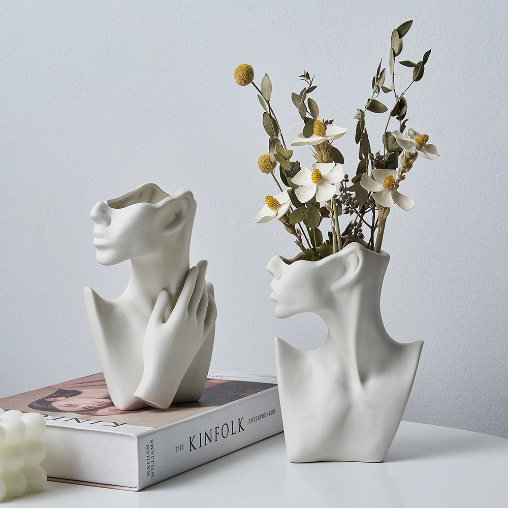 Face Vase Ceramic Modern Art Sculpture Home Decoration Plant Pots Decorative Living Room Decoration Tabletop Flower Vases Gifts
Face Vase Ceramic Modern Art Sculpture Home Decoration Plant Pots Decorative Living Room Decoration Tabletop Flower Vases Gifts