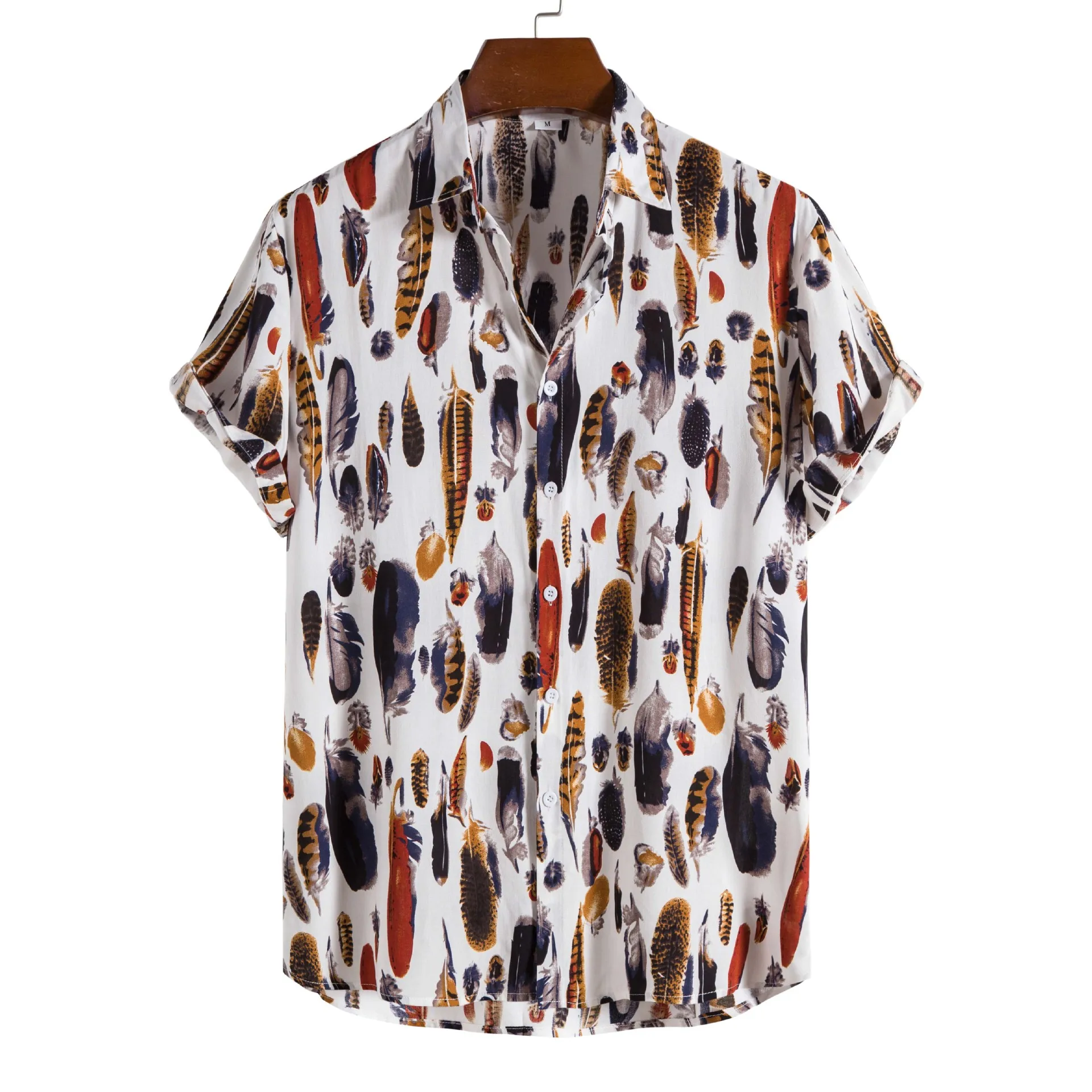 Mens Feather Print Beach Shirts Hipster Casual Button Down Short Sleeve Hawaiian Shirt Men Party Vacation Clothing Camisa Hombre
Mens Feather Print Beach Shirts Hipster Casual Button Down Short Sleeve Hawaiian Shirt Men Party Vacation Clothing Camisa Hombre