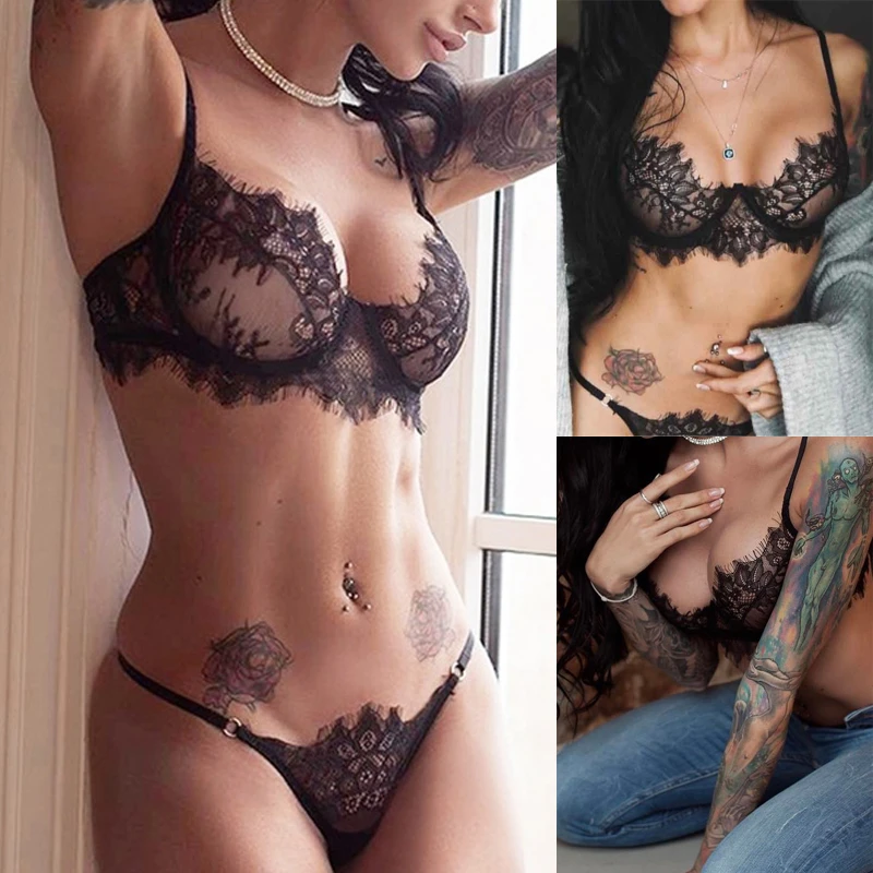Women Sexy Lace Lingerie Set Hollow Out Exotic Bra G-string Thong Elegant Underwear Extreme Sleepwear Lenceria Femenina
Women Sexy Lace Lingerie Set Hollow Out Exotic Bra G-string Thong Elegant Underwear Extreme Sleepwear Lenceria Femenina