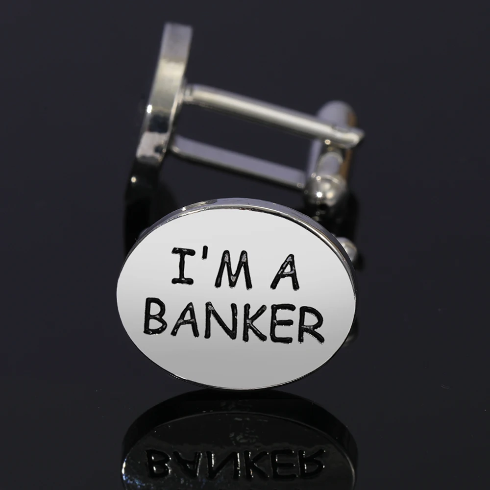 2 Pcs I'm A Banker Trust Me Cufflinks Oval Sleeve Button For Tuxedo Shirts Business Wedding Silver Tone
2 Pcs I'm A Banker Trust Me Cufflinks Oval Sleeve Button For Tuxedo Shirts Business Wedding Silver Tone