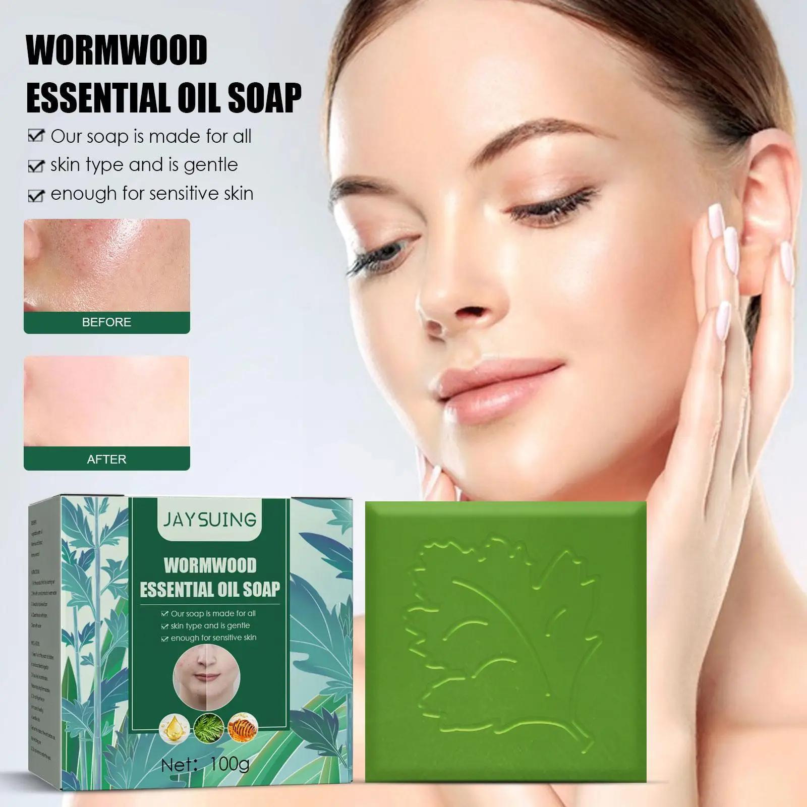 100g Mite Removal Wormwood Essential Oil Soap Mite Soap Face Removal Oil Cleansing Soap Bath Essential Wash Moisturizing So
100g Mite Removal Wormwood Essential Oil Soap Mite Soap Face Removal Oil Cleansing Soap Bath Essential Wash Moisturizing So