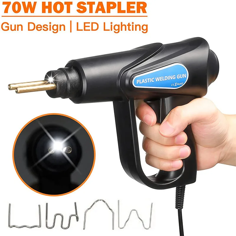 

Plastic Welder Gun 70W Heat Gun Hot Stapler PVC Repairing Machine Bumper Soldering Iron Staples Bumper Repair Car Welding Tools