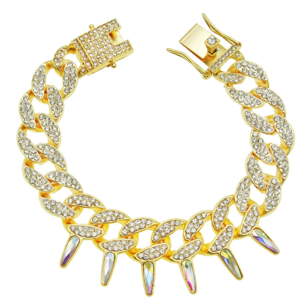 PW4 Iced Out Cuban Link Chain Bracelet for Women Men Gold Silver Color Bling Rhinestone Bracelet Jewelry
PW4 Iced Out Cuban Link Chain Bracelet for Women Men Gold Silver Color Bling Rhinestone Bracelet Jewelry