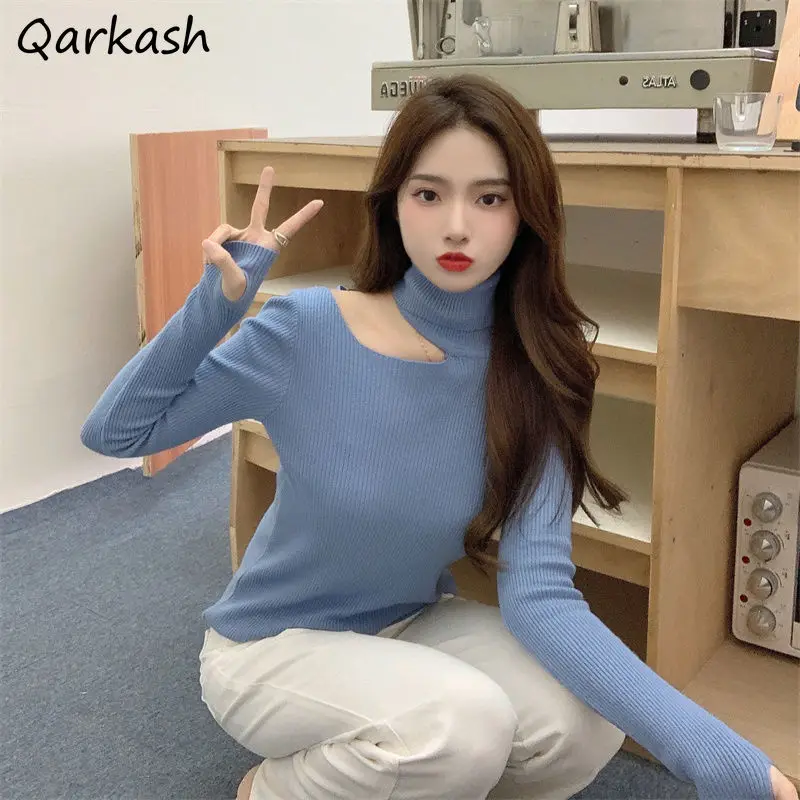 Long Sleeve T-shirts Women Knitted Hollow Out Turtleneck Design Chic 4 Colors Spring All-match Feminino Ins Cozy Clothes Leisure
Long Sleeve T-shirts Women Knitted Hollow Out Turtleneck Design Chic 4 Colors Spring All-match Feminino Ins Cozy Clothes Leisure