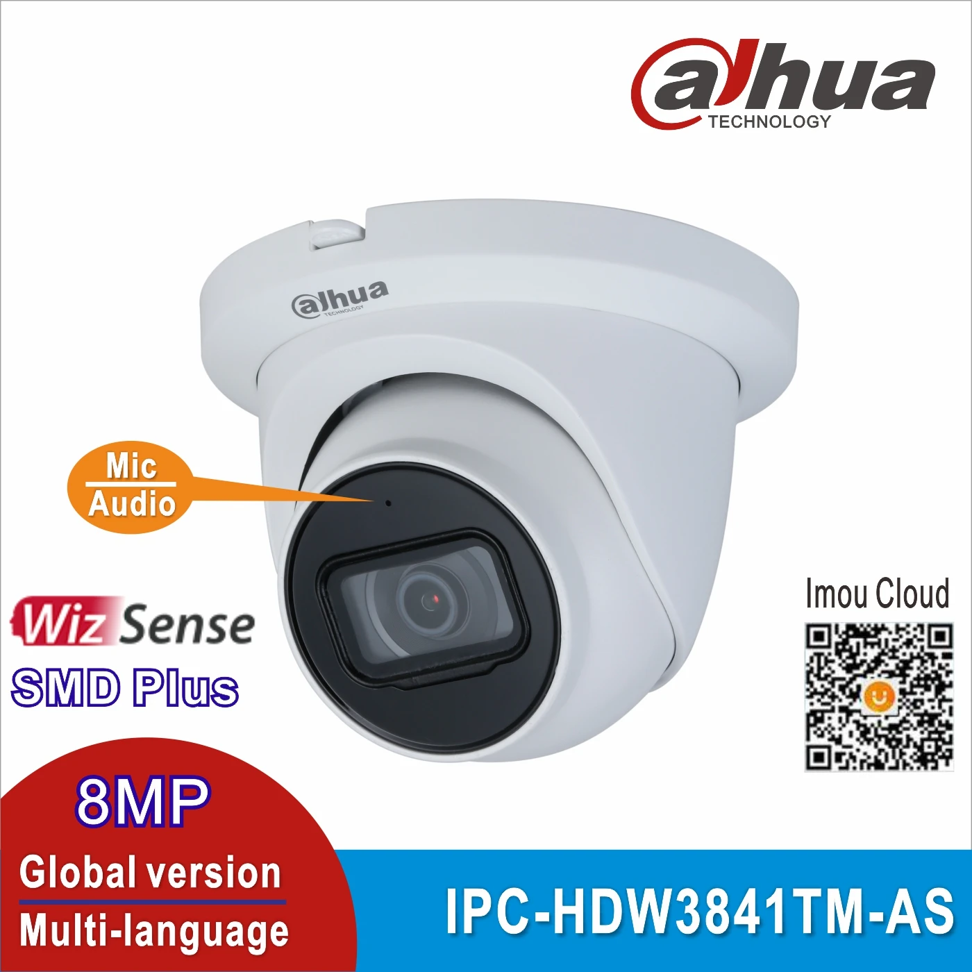 Бесплатная доставка, сетевая камера Dahua IPC-HDW3841TM-AS 8 Мп, WizSense, POE, встроенный микрофон и слот для SD-карты, IP67, ИК, 30 м, AI-камера
Бесплатная доставка, сетевая камера Dahua IPC-HDW3841TM-AS 8 Мп, WizSense, POE, встроенный микрофон и слот для SD-карты, IP67, ИК, 30 м, AI-камера