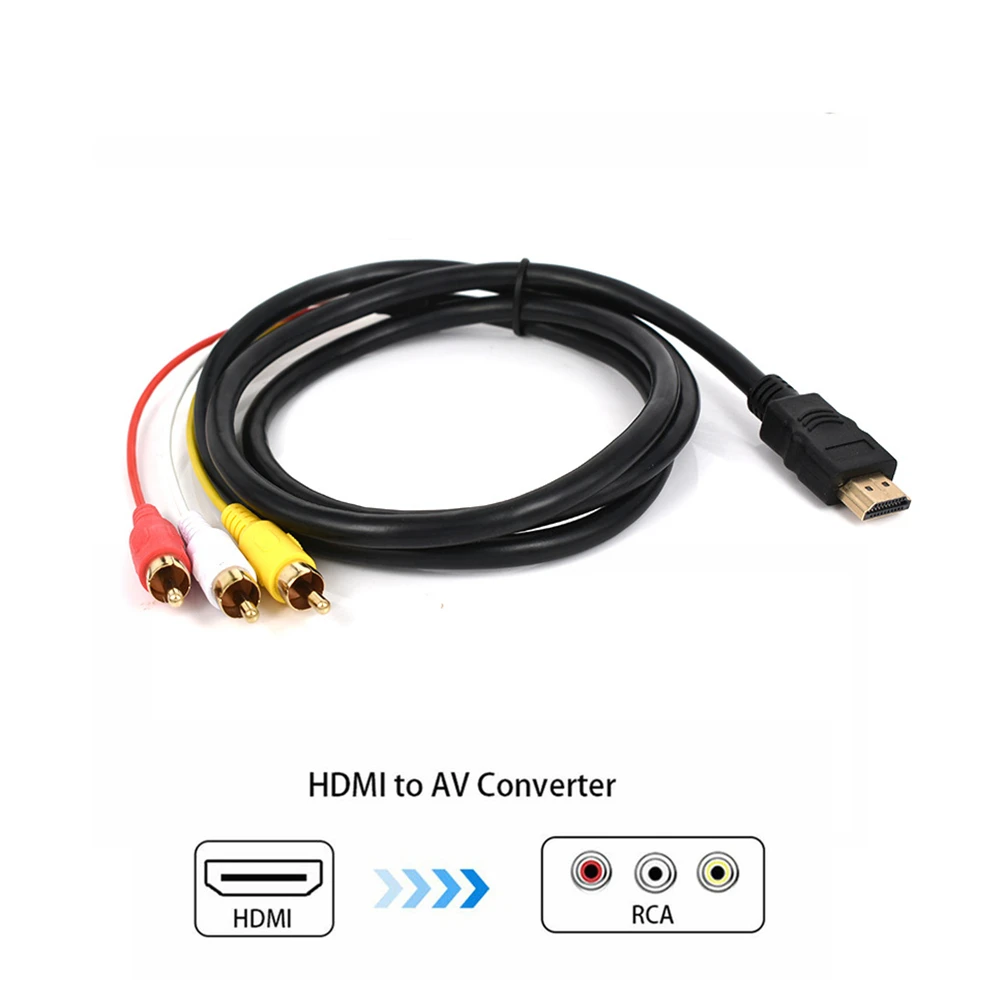 1080P 1 5 м HDMI-совместимый с 3 RCA Видео Аудио кабель AV адаптер шнура конвертера для HD