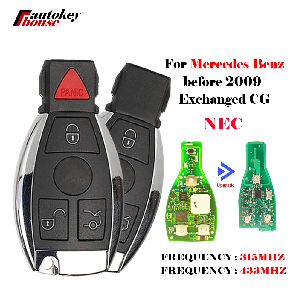 CN002079 Aftermarket 3/4 Button Remote NEC Key Fob BGA style Upgrade For M-ercedes Benz Before 2009 315mhz 433MHz Exchanged CG
CN002079 Aftermarket 3/4 Button Remote NEC Key Fob BGA style Upgrade For M-ercedes Benz Before 2009 315mhz 433MHz Exchanged CG