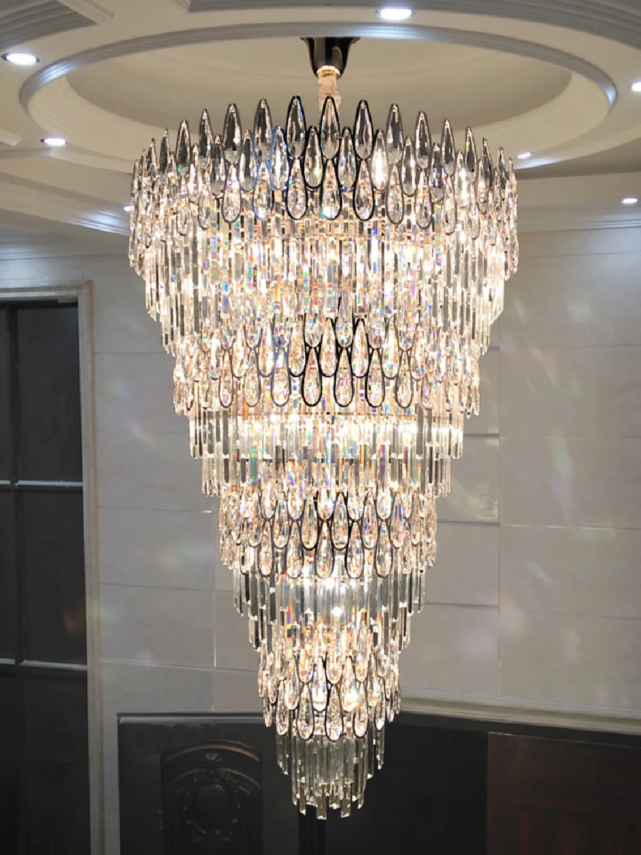 Postmodern Light Luxury Hall Chandelier High-end Luxury Duplex Stair Long Chandelier New Villa Crystal Chandelier
Postmodern Light Luxury Hall Chandelier High-end Luxury Duplex Stair Long Chandelier New Villa Crystal Chandelier