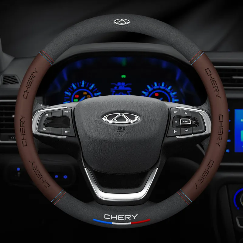 

3D embossing 38cm Auto Steering Wheel Cover Car interior Accessories For Chery Tiggo 8 Arrizo 5 Pro Gx 5x eQ7 Chery Tiggo 7 Pro