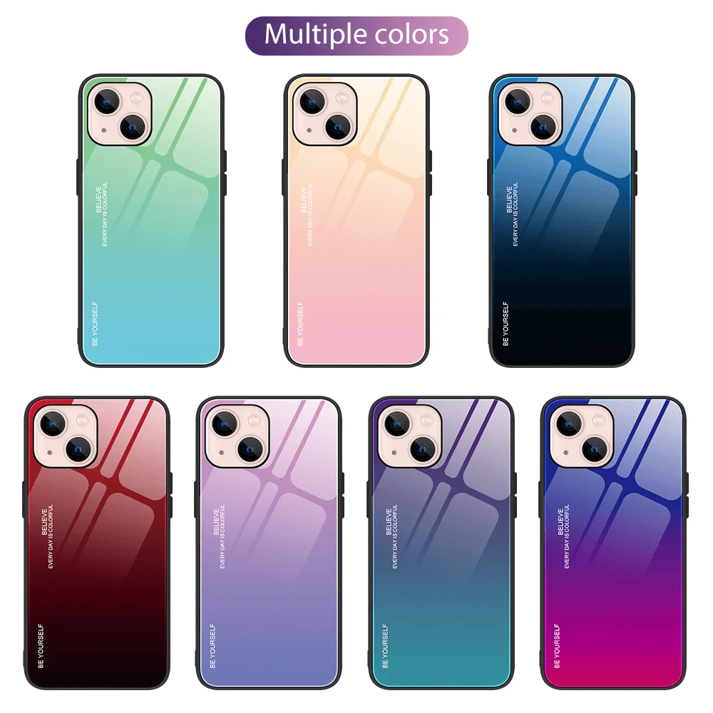 For Iphone 13PRO 12 11Pro Max XR XS X 8 7 Plus SE2020 Gradient Glass Phone Cases Dazzle Color Shell Tempered Glass Cover
For Iphone 13PRO 12 11Pro Max XR XS X 8 7 Plus SE2020 Gradient Glass Phone Cases Dazzle Color Shell Tempered Glass Cover
