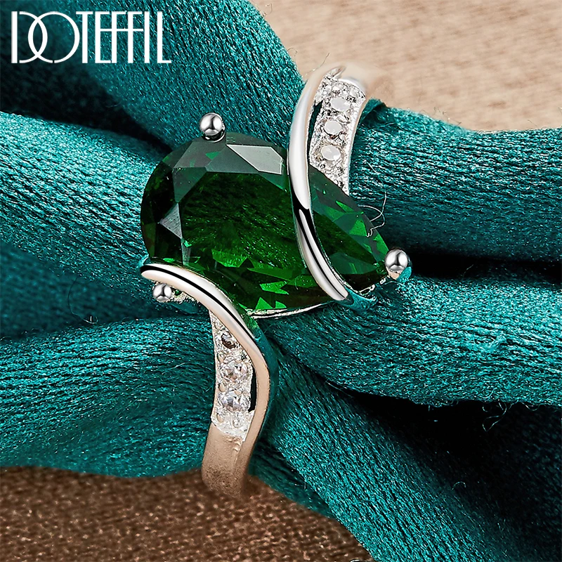 DOTEFFIL 925 Sterling Silver Green AAAAA Zircon Ring For Woman Fashion Wedding Engagement Party Charm Jewelry
DOTEFFIL 925 Sterling Silver Green AAAAA Zircon Ring For Woman Fashion Wedding Engagement Party Charm Jewelry
