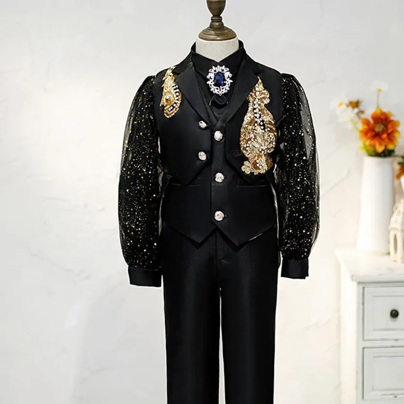 Fashion Children's Sets Sequins Design Gentleman Boys' Tuxedo Set Kids Formal Wedding Birthday Party Suits Elegant Clothes A2155
Fashion Children's Sets Sequins Design Gentleman Boys' Tuxedo Set Kids Formal Wedding Birthday Party Suits Elegant Clothes A2155
