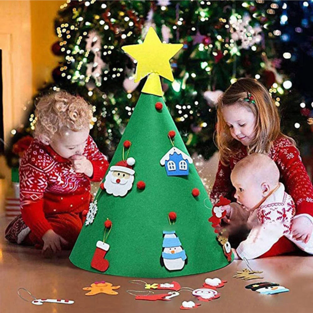

DIY рождественская елка детская фотосессия Рождественская вечеринка ручная работа Рождественская елка Санта-Клаус узор детские новогодние подарки