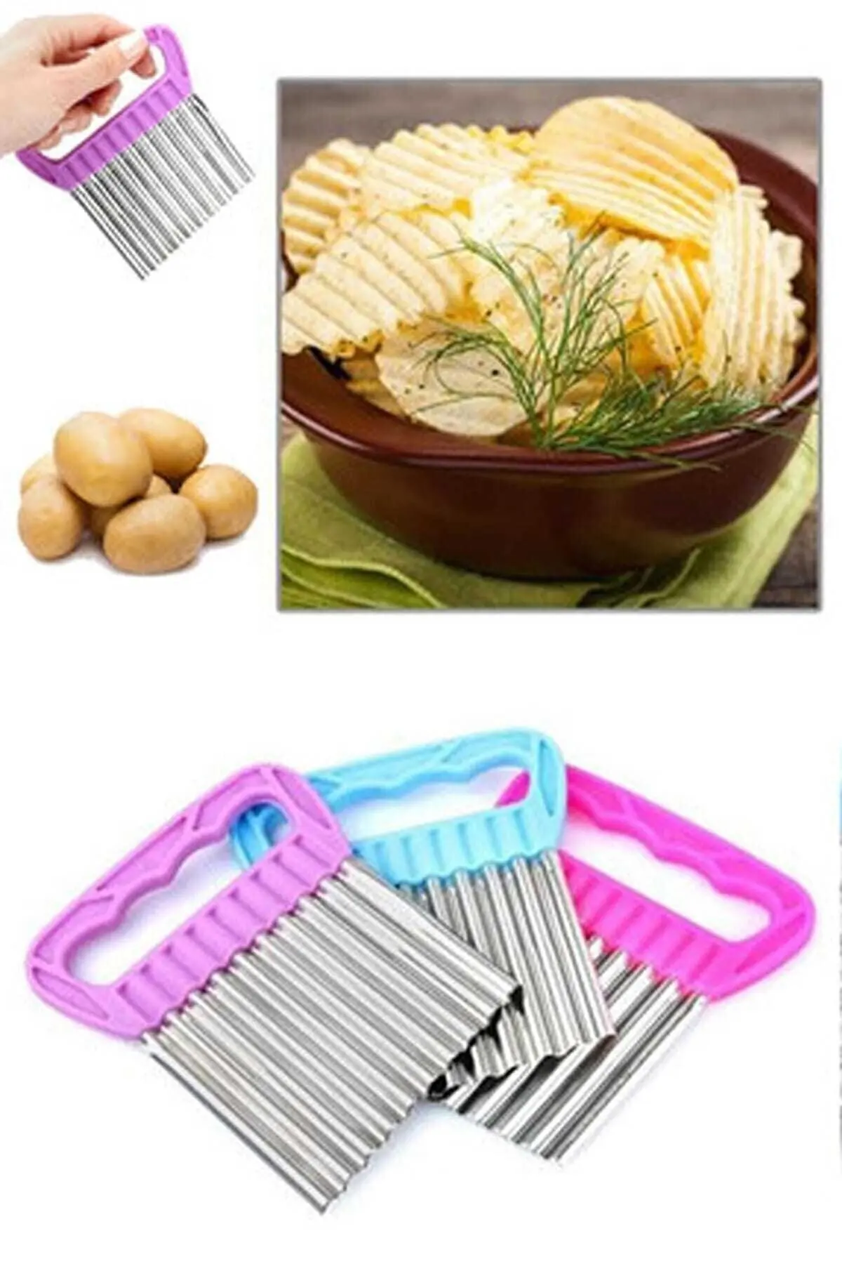Chips Potato Chopper Shaped Vegetable and Fruit Slicer Chips Chopper yağlık roast shaper
Chips Potato Chopper Shaped Vegetable and Fruit Slicer Chips Chopper yağlık roast shaper