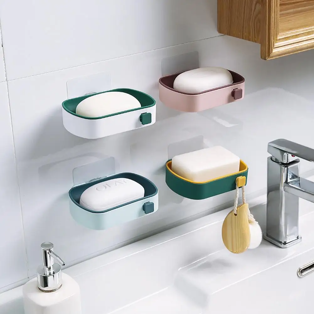 Double Layer Adhesive Soap Dish Strong Stick Easy Clean Tray Holder Soap Dishes With Hook Bathroom Shower Accessory
Double Layer Adhesive Soap Dish Strong Stick Easy Clean Tray Holder Soap Dishes With Hook Bathroom Shower Accessory
