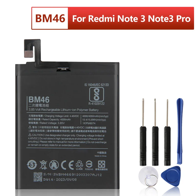Сменный аккумулятор BM46 для Xiaomi Redmi Note 3 Note 3 Pro, батарея для телефона 4050 мАч
Сменный аккумулятор BM46 для Xiaomi Redmi Note 3 Note 3 Pro, батарея для телефона 4050 мАч